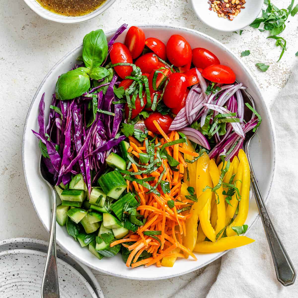 Fresh colorful salad bowl